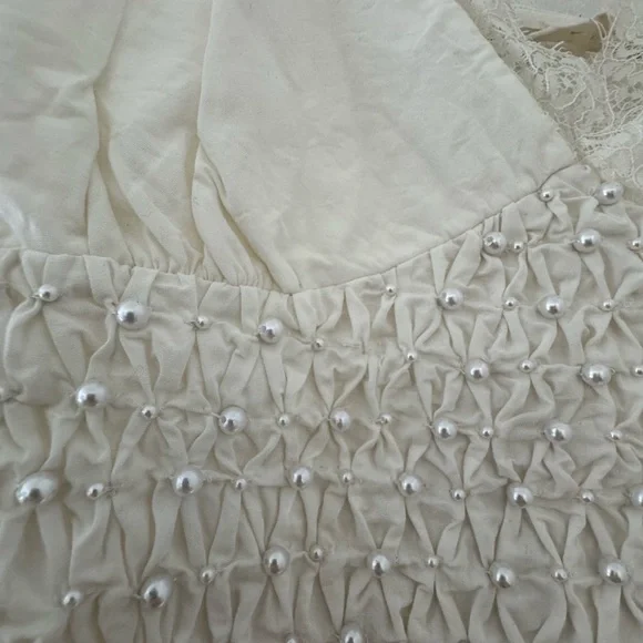 Anthropologie Forever That Girl Pearl Embellished Sleeveless top Small - Picture 5 of 8
